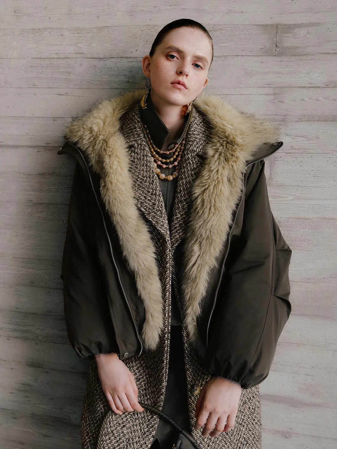 High Neck Bomber Down Jackets - Image 10