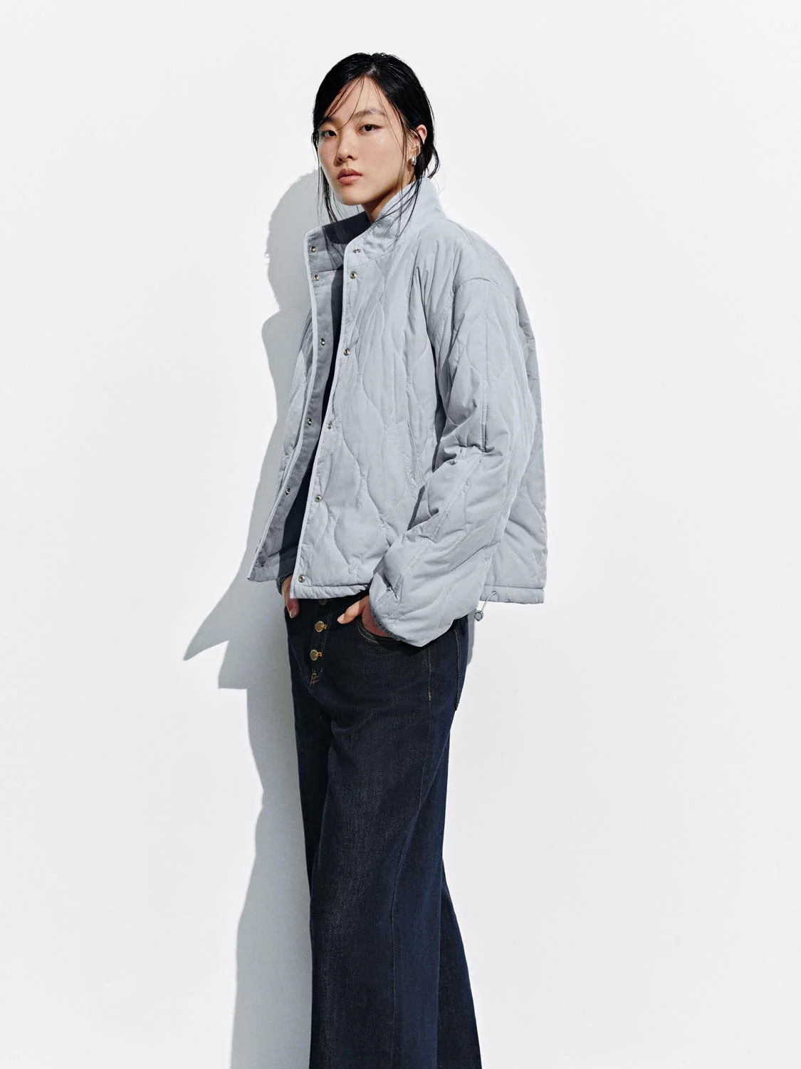 High Neck Button Up Padded Jackets - Image 10