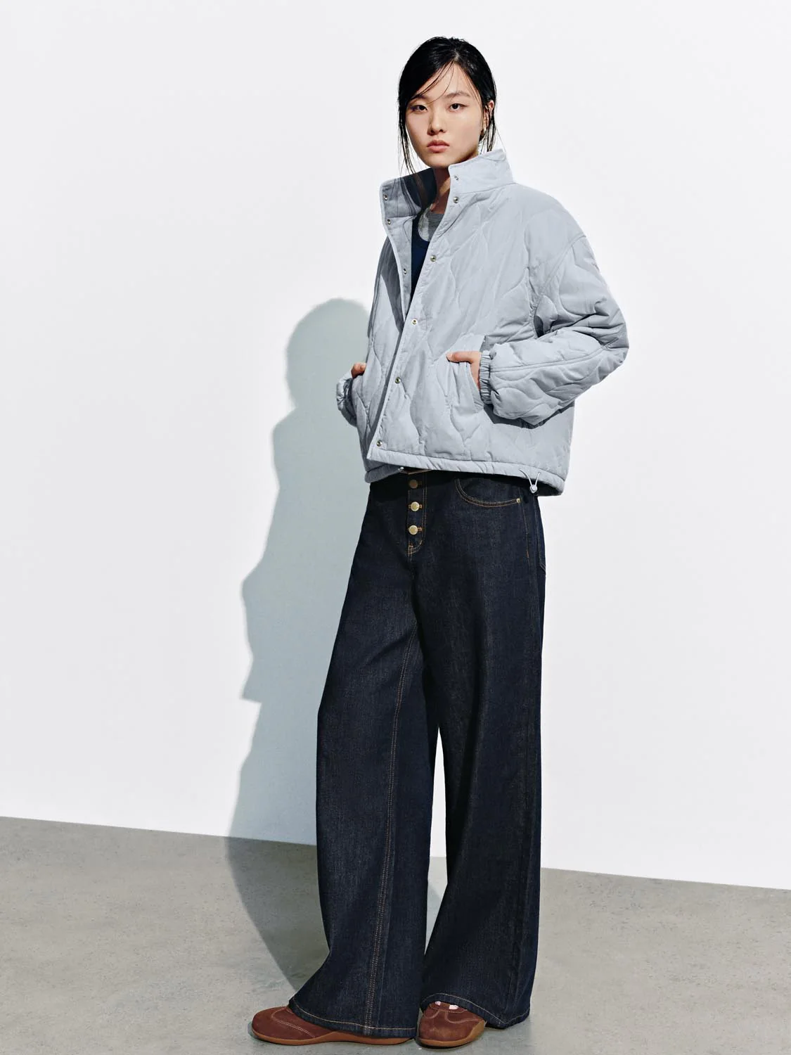 High Neck Button Up Padded Jackets - Image 13