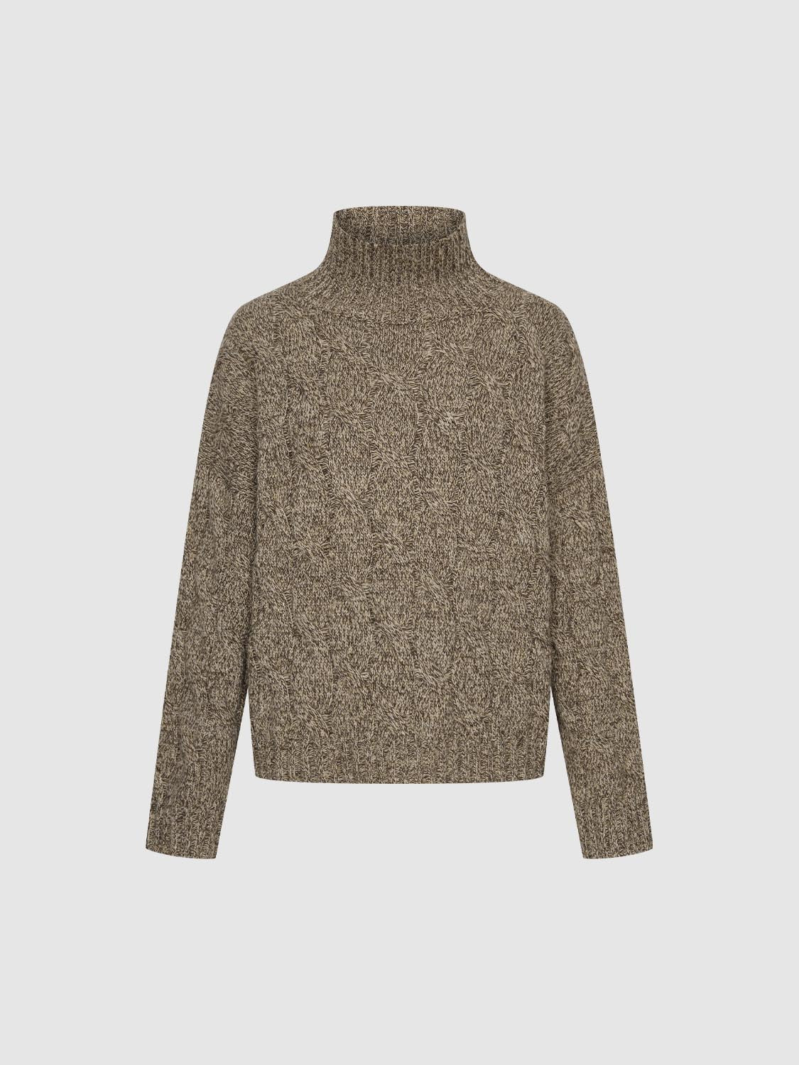 High Neck Cable Knitted T-Shirts - Image 7