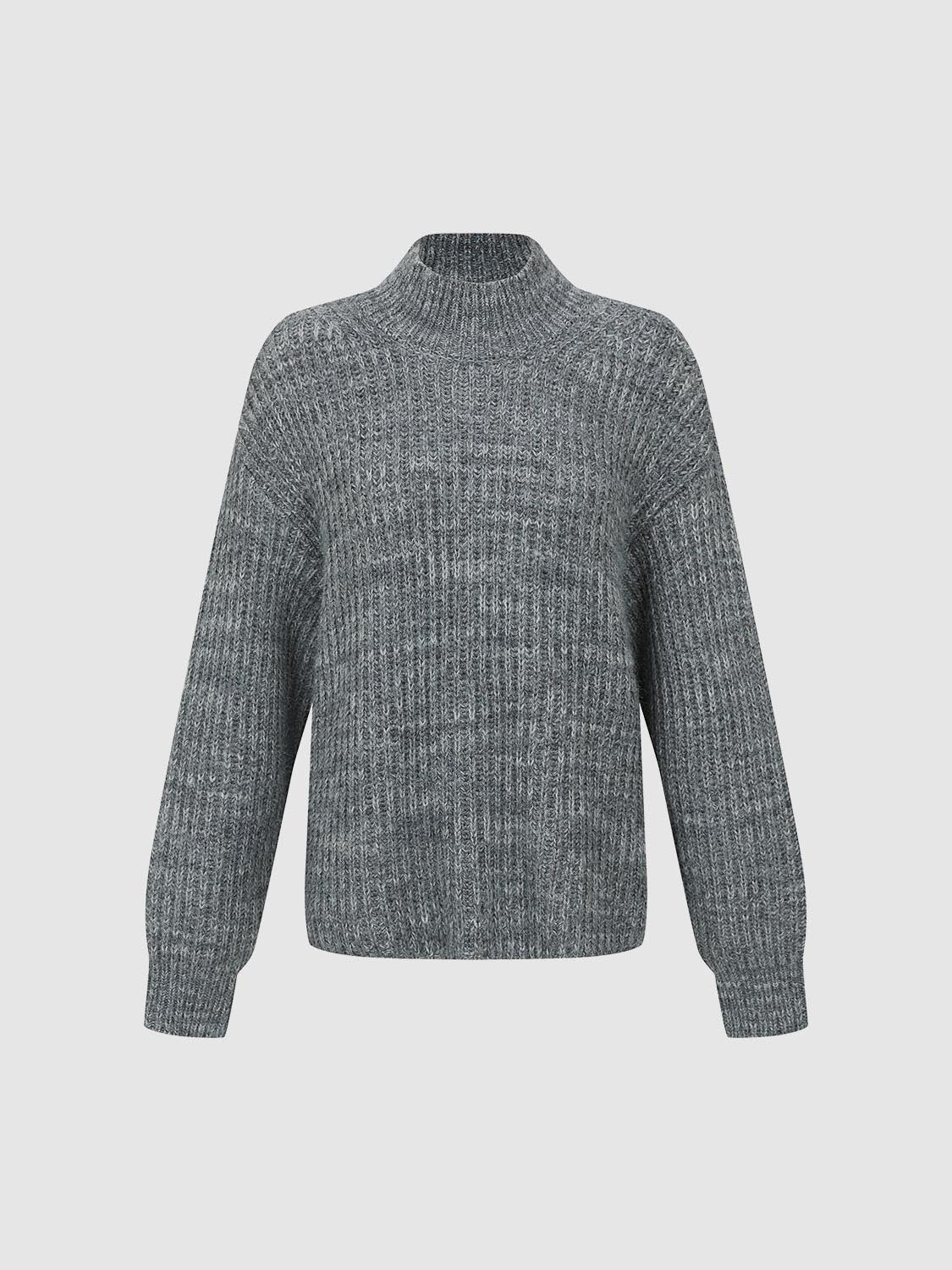 High Neck Long Sleeve Knitted T-Shirts - Image 15