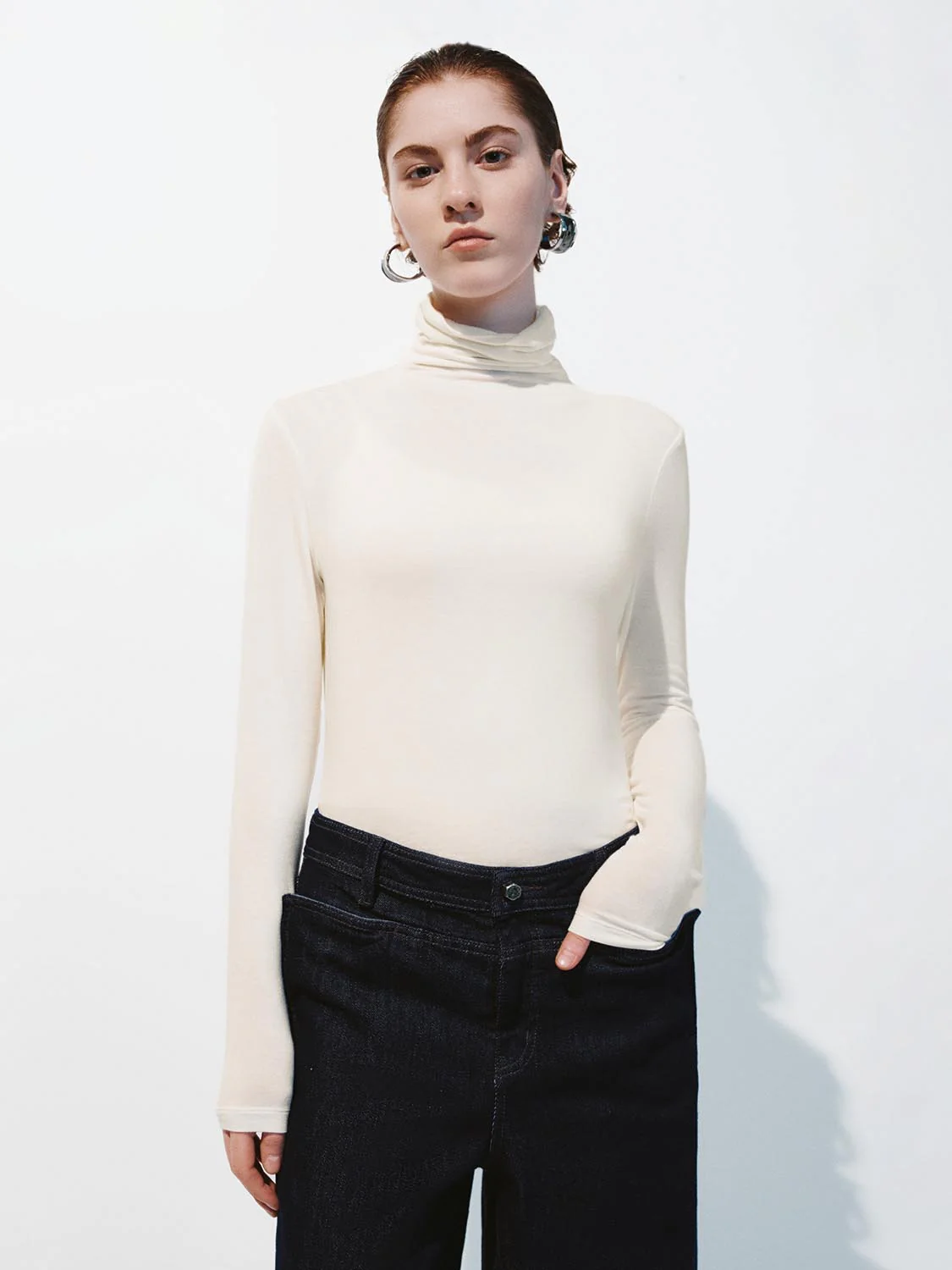 High Neck Long Sleeve T-Shirts - Image 34