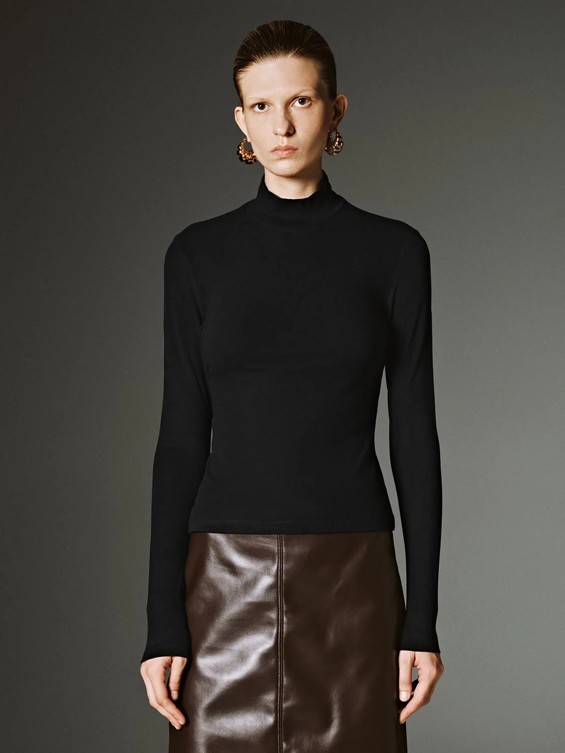 High Neck Long Sleeve T-Shirts
