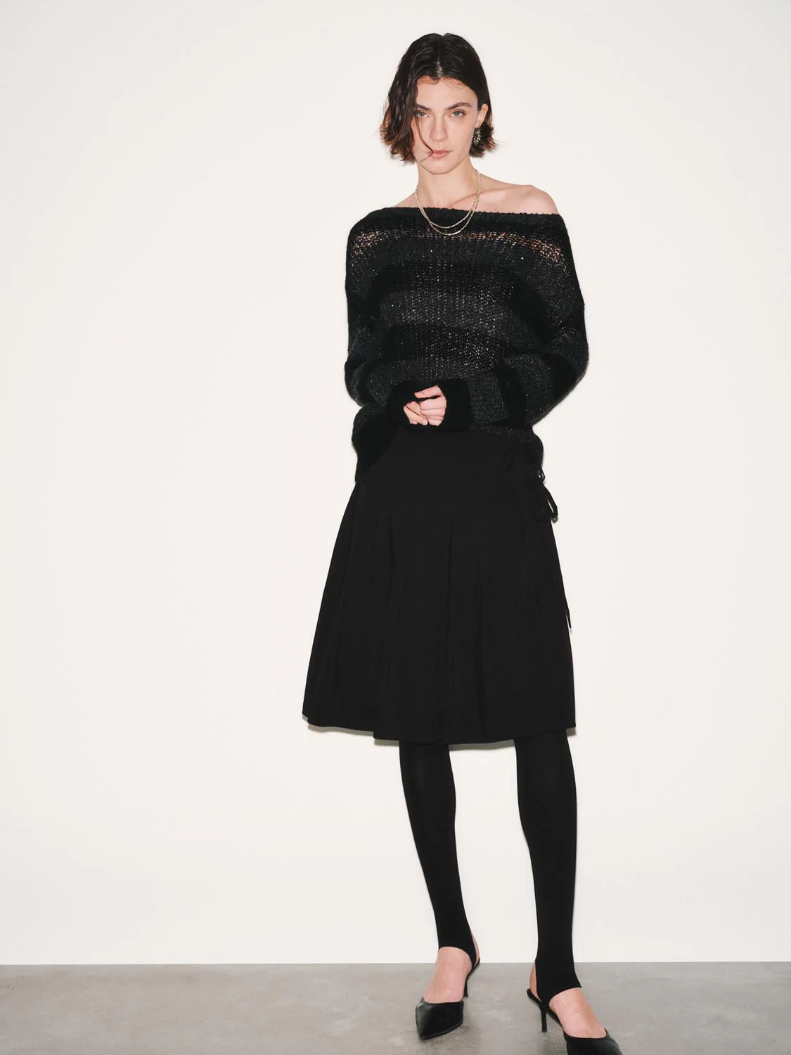 High-Waist Pleated A-Line Midi Skirts - Image 7