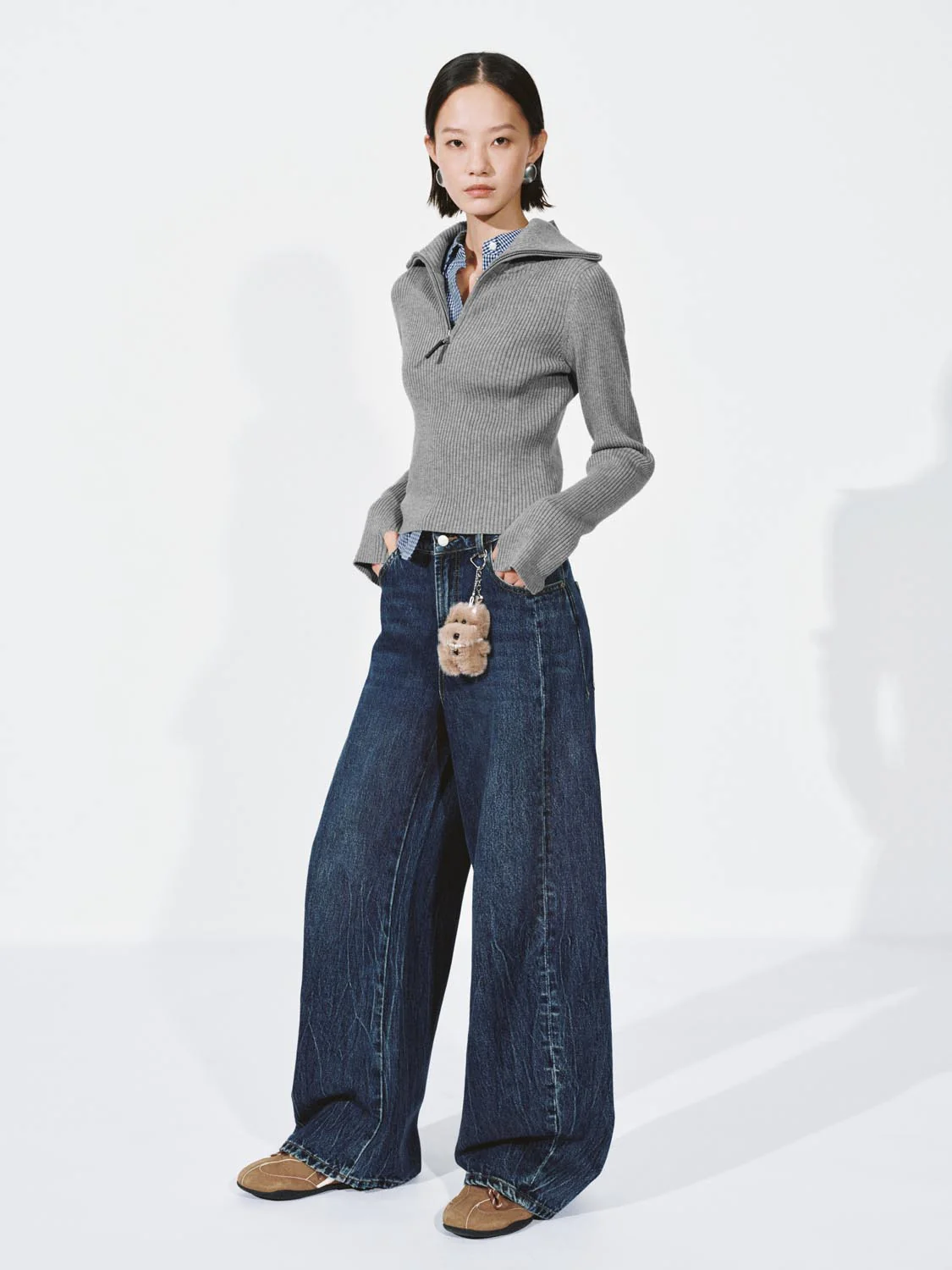 Hooded Half Zip Long Sleeve Knitted T-Shirts - Image 5