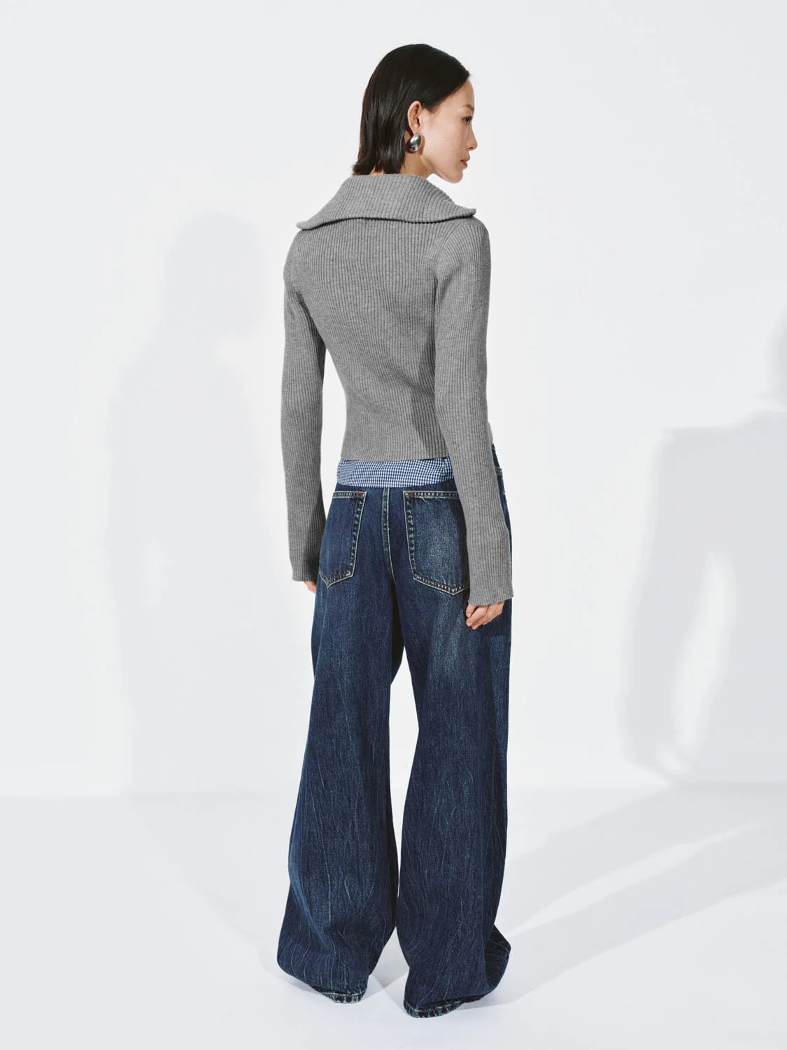 Hooded Half Zip Long Sleeve Knitted T-Shirts - Image 6