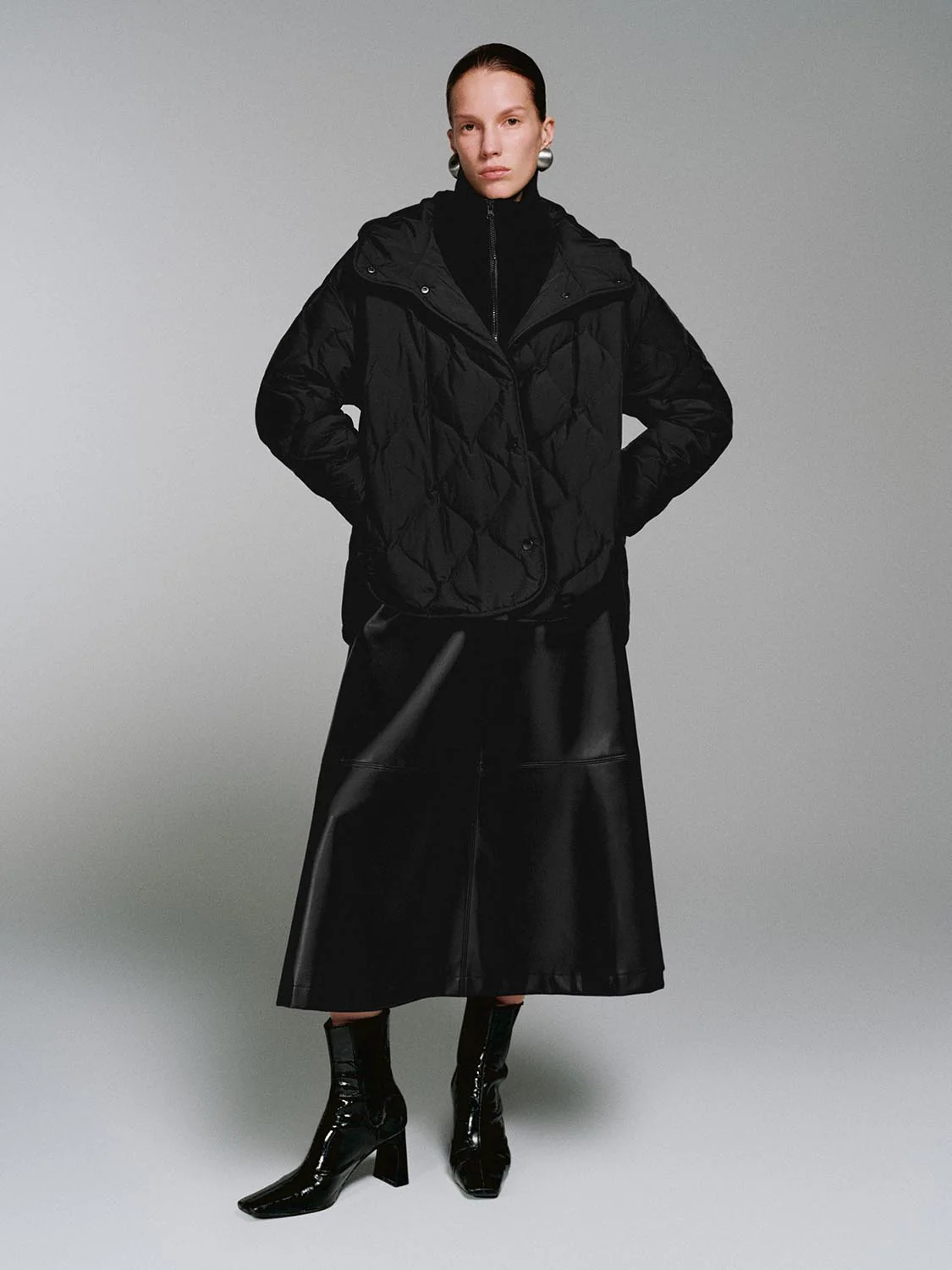 Hooded Quilted Down Jackets - Image 9