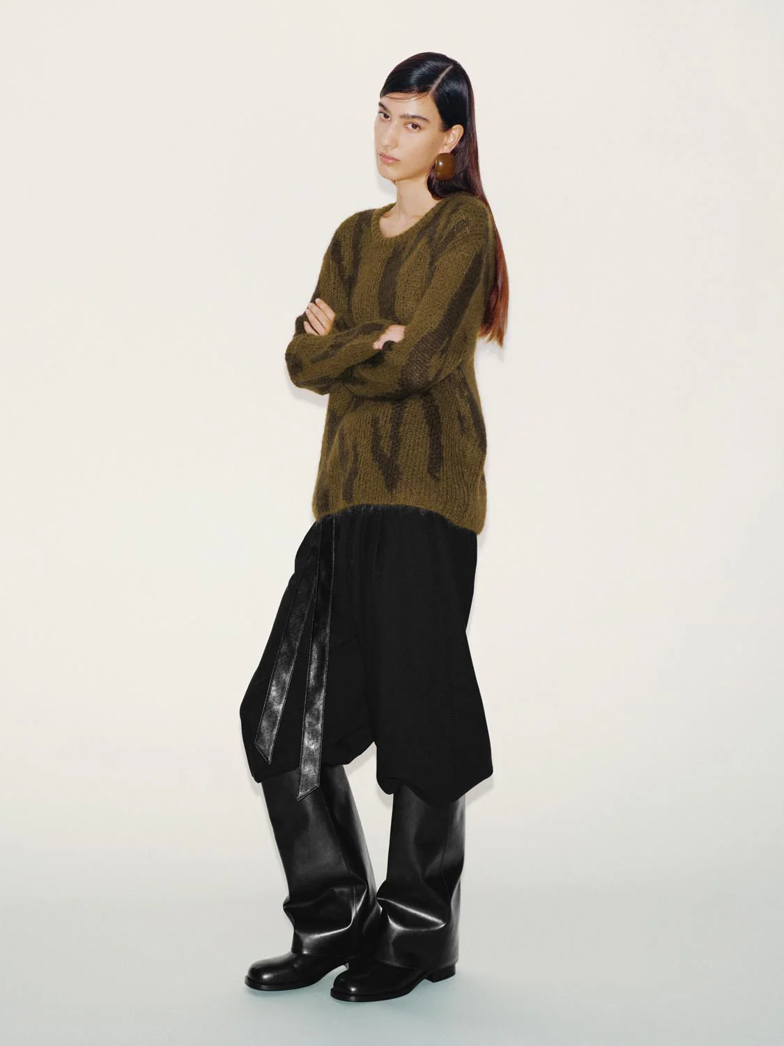 Intarsia Long Sleeve Knitted T-Shirts - Image 5