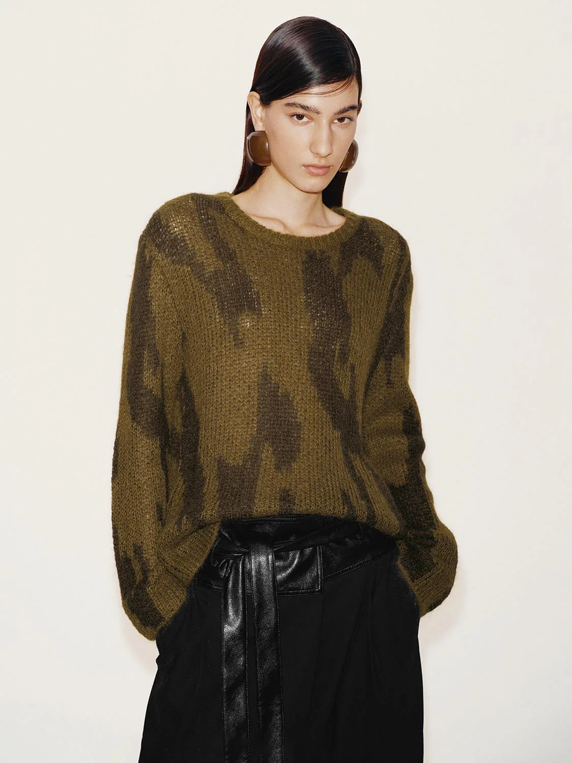 Intarsia Long Sleeve Knitted T-Shirts - Image 9