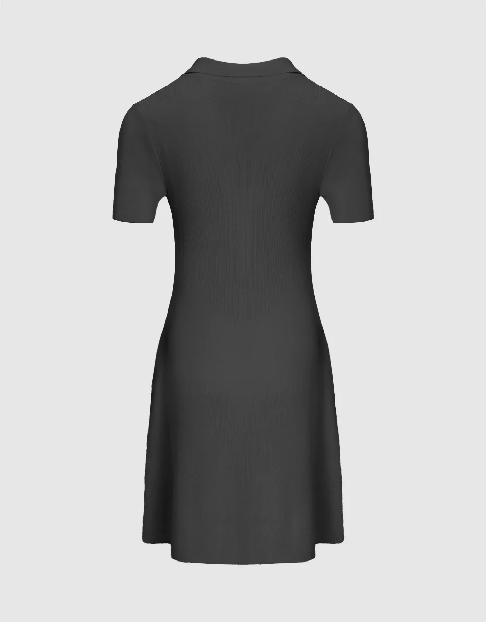 Knitted Skinny Polo Dress - Image 13