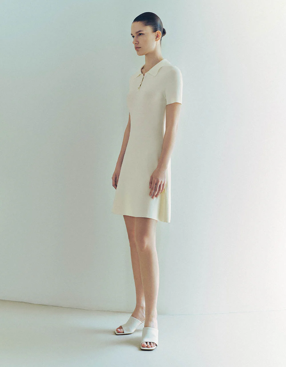 Knitted Skinny Polo Dress - Image 24