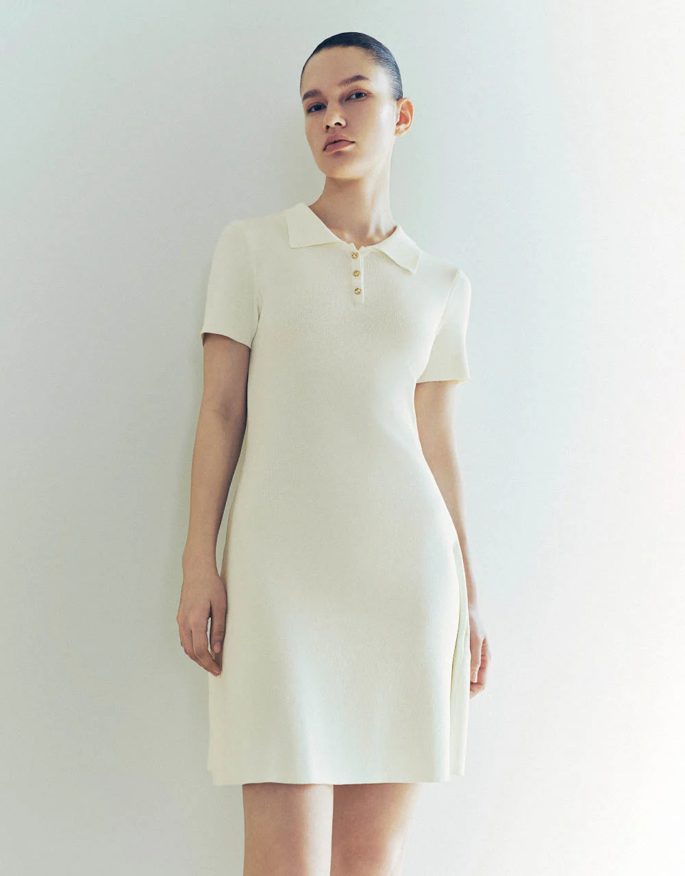 Knitted Skinny Polo Dress - Image 27