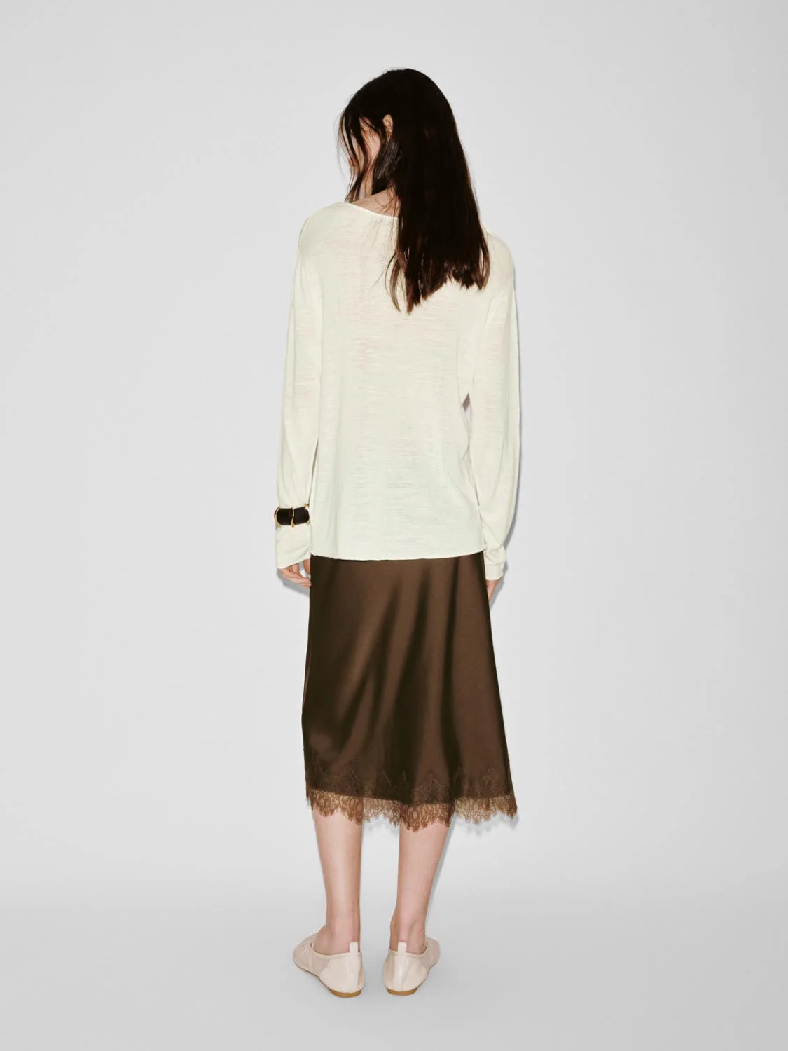 Lace Hem A-Line Midi Skirts - Image 6