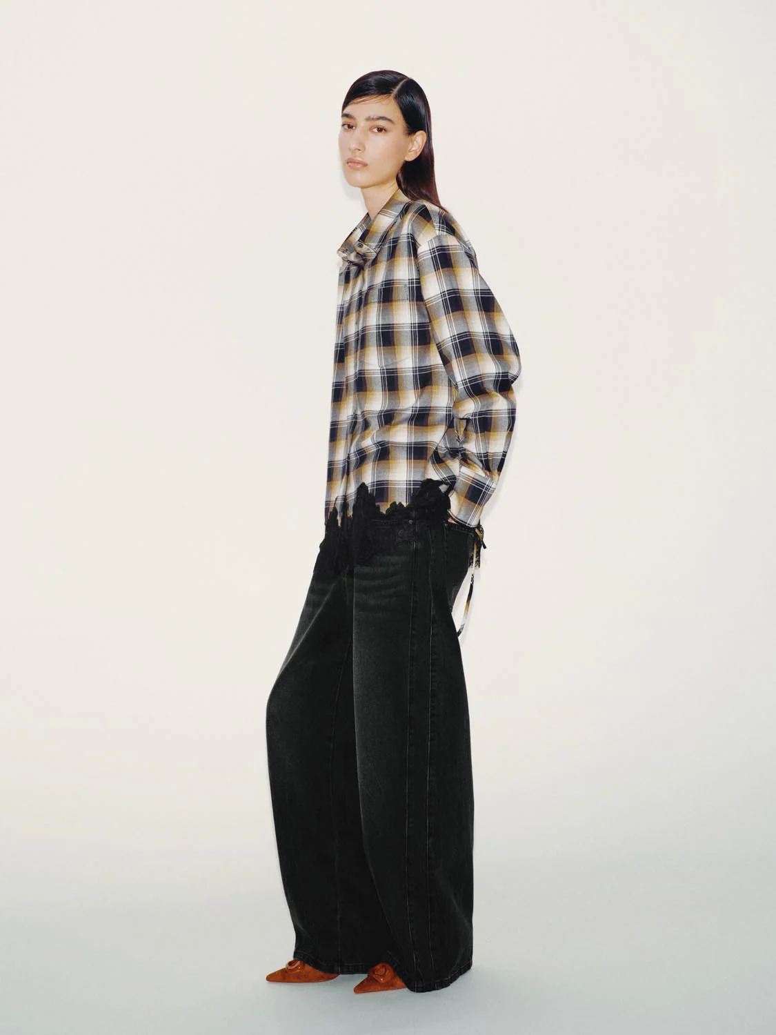 Lace Trim Check Shirts - Image 5