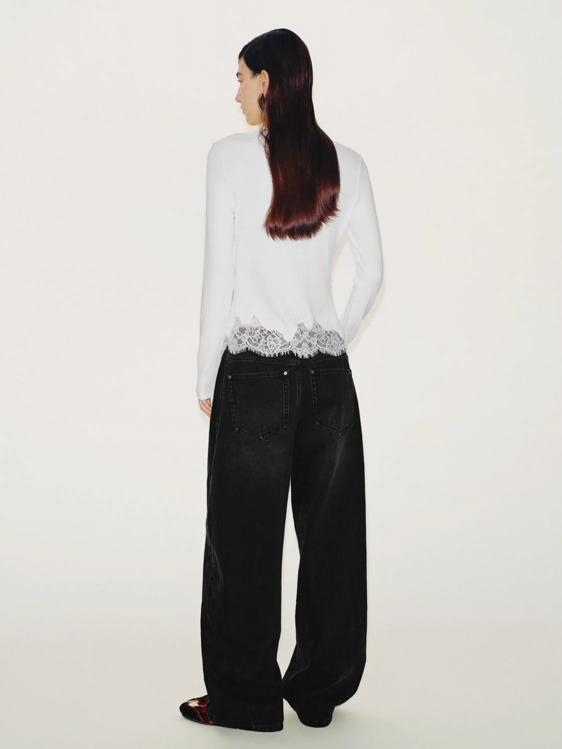 Lace Trim Long Sleeve T-Shirts - Image 6