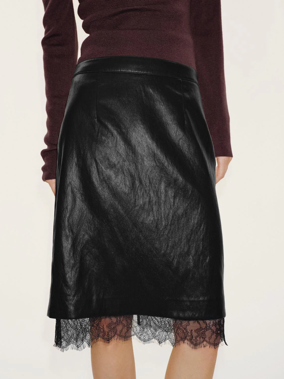Lace Trim Straight Midi Skirts - Image 7