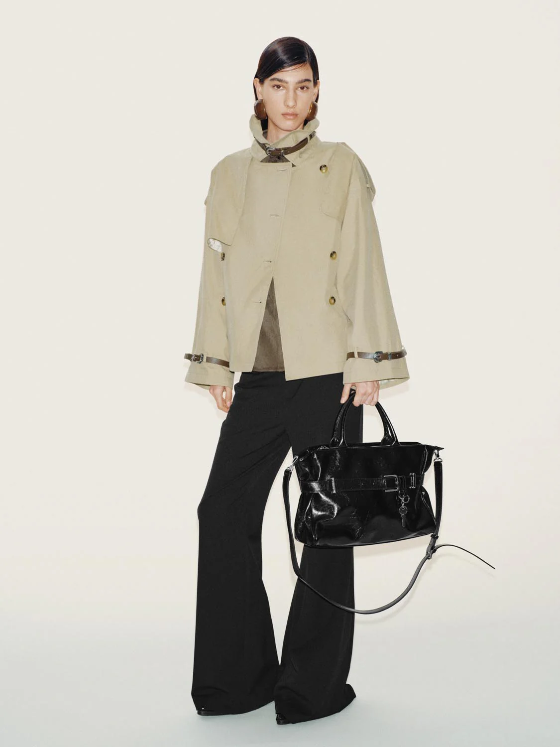Lapeled Double Breasted Belted Jackets - Image 6