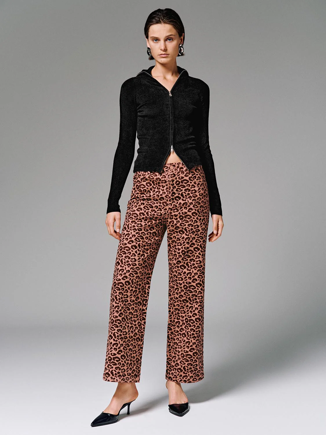 Leopard Print Straight Leg Pants - Image 6