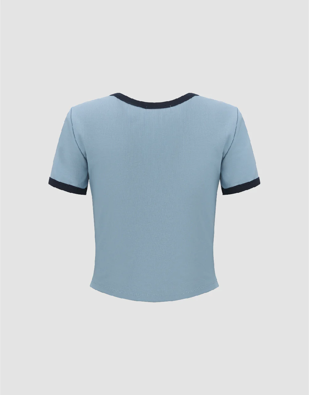 Letter Printed Crew Neck Skinny T-Shirt - Image 13