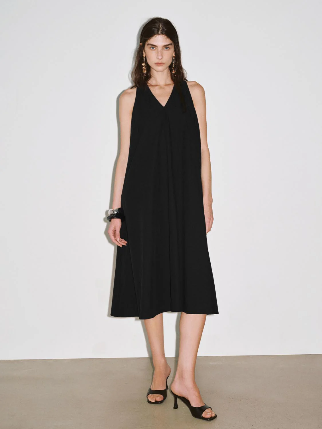 Loose Fit A-Line Midi Dresses
