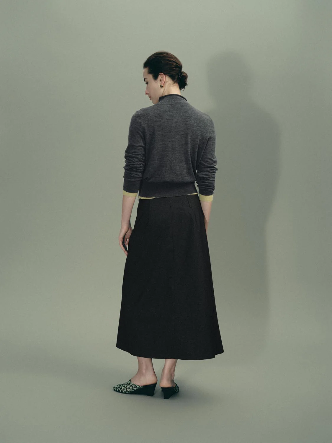 Mock Neck Button Detail Long Sleeve Knitted T-Shirts - Image 6