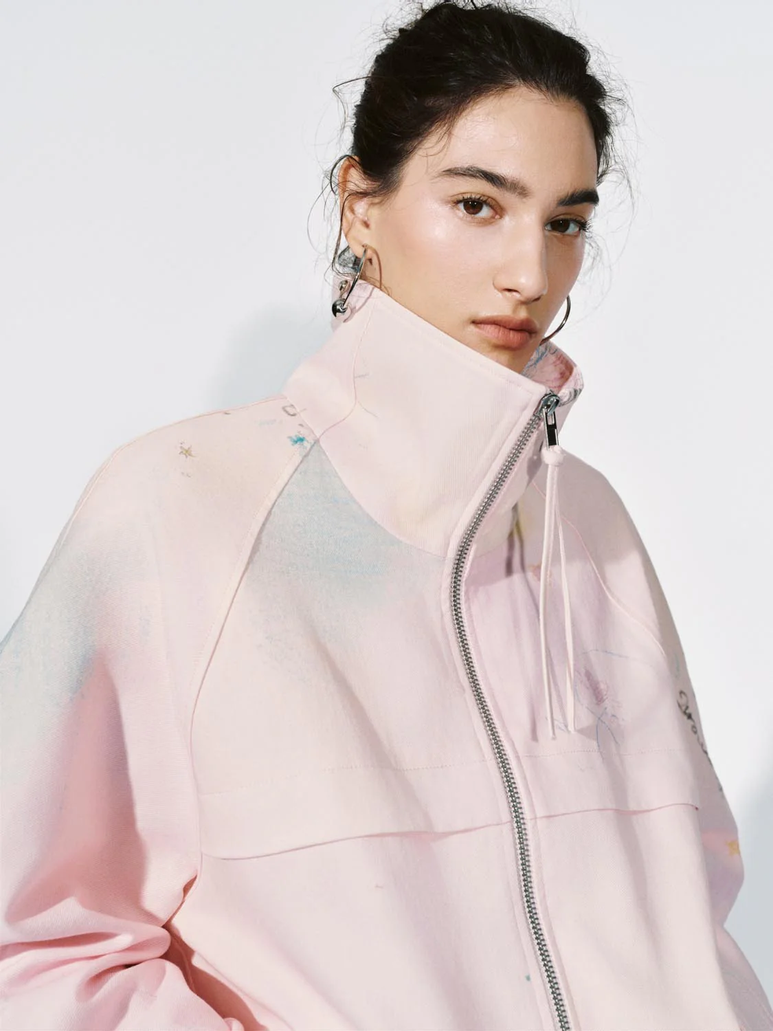 Mock Neck Printed Bomber Jackets - Image 3