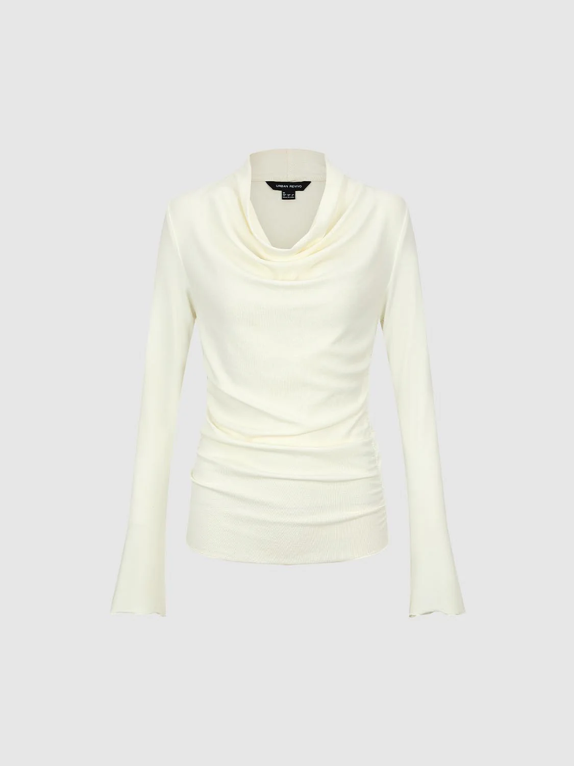 Mock Neck Ruched Long Sleeve T-Shirts - Image 7