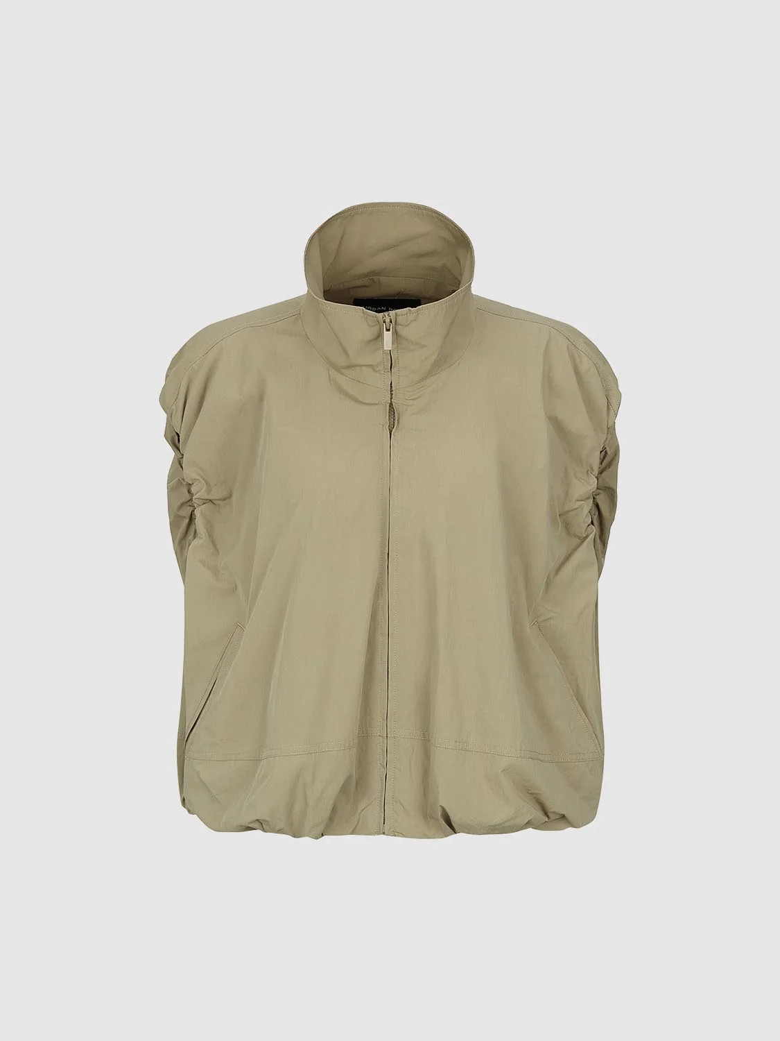Mock Neck Sleeveless Balloon Hem Vest