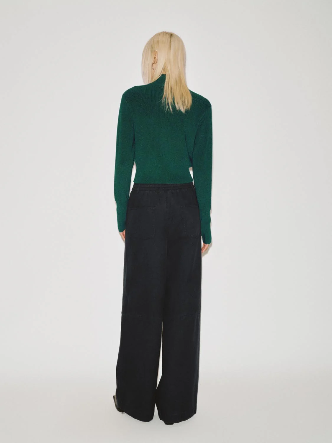 Mock Neck Zip Detail Knitted Cardigan - Image 6