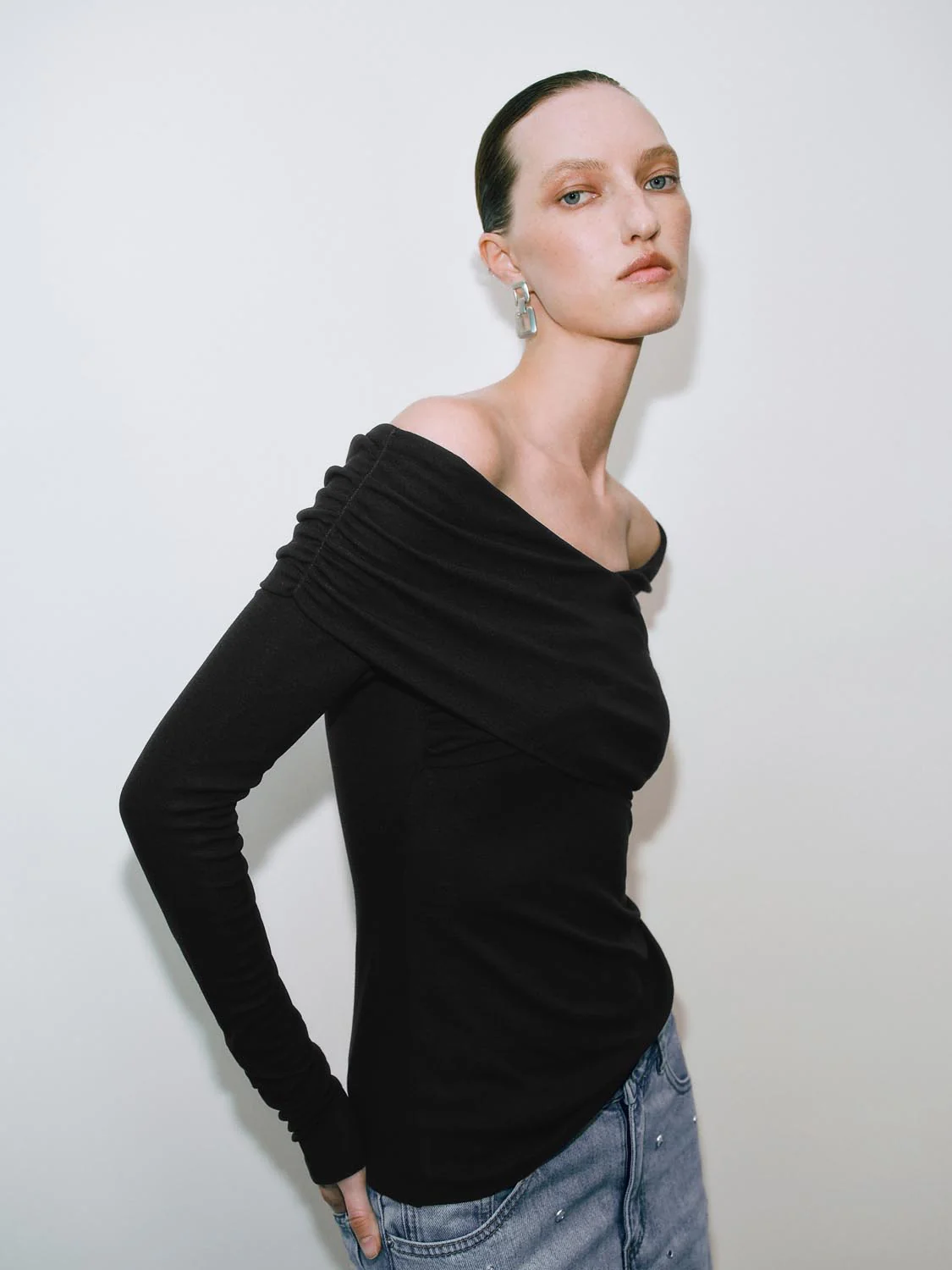 Off Shoulder Long Sleeve T-Shirts - Image 2