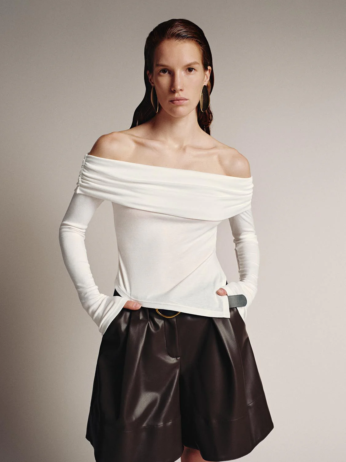 Off Shoulder Long Sleeve T-Shirts - Image 26