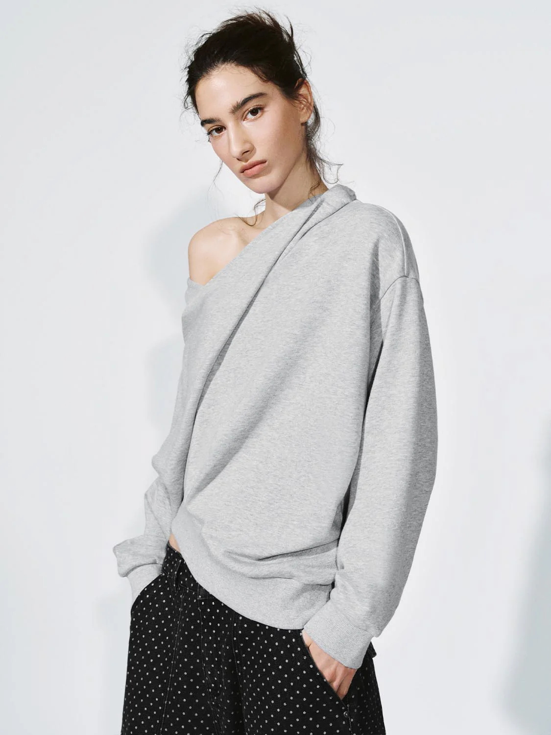 One Shoulder Asymmetric Strappy Sweatshirts - Image 9