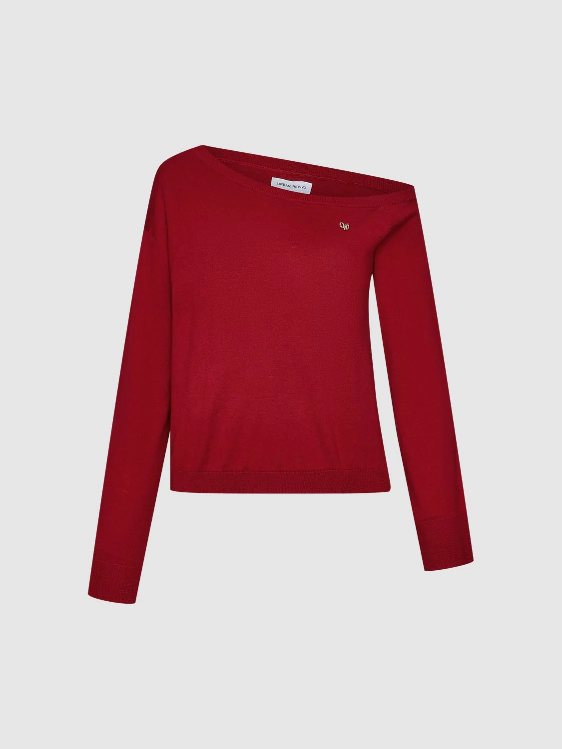 One Shoulder Long Sleeve Knitted T-Shirts - Image 4