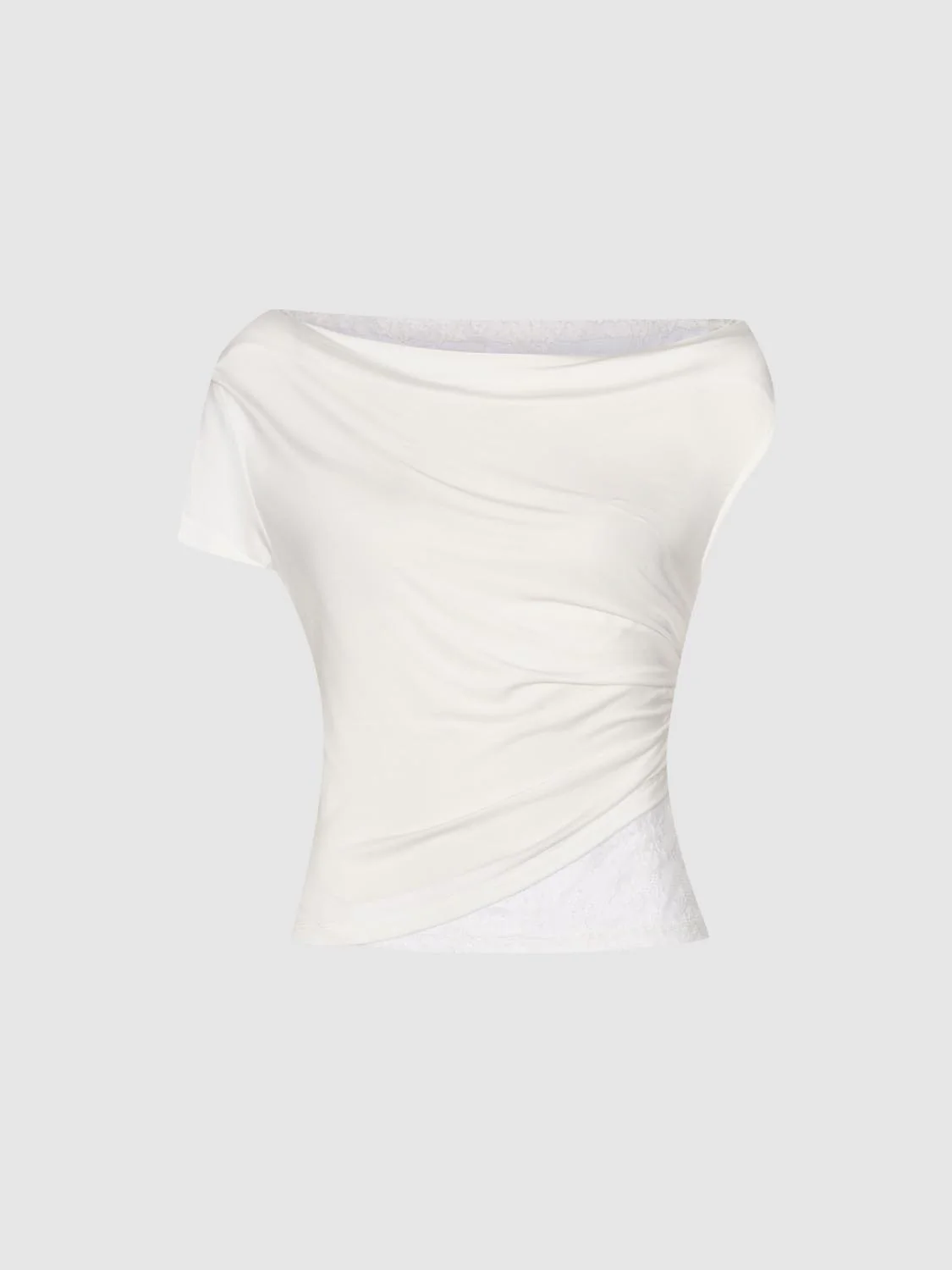 One Shoulder Ruched Blouses - Image 6