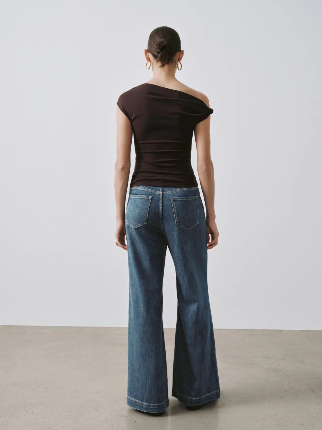 One Shoulder Ruched Capped Sleeve T-Shirts - Image 6