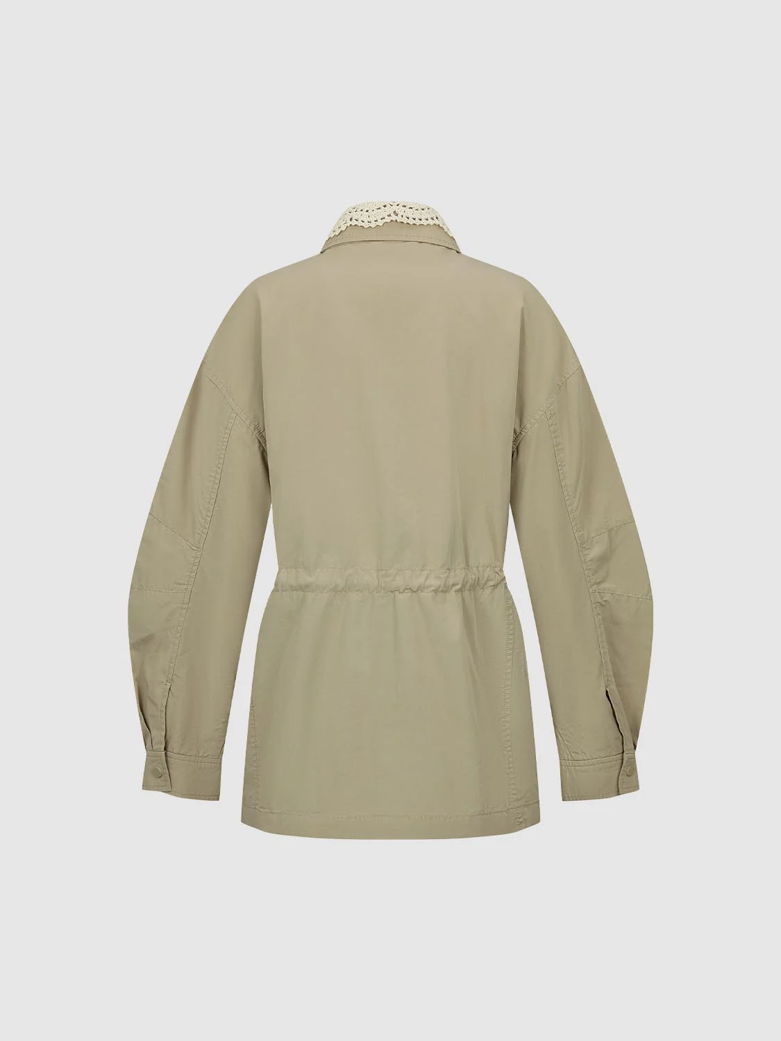 Open-Knit Detail Embroidered Flap Pocket Jackets - Image 2