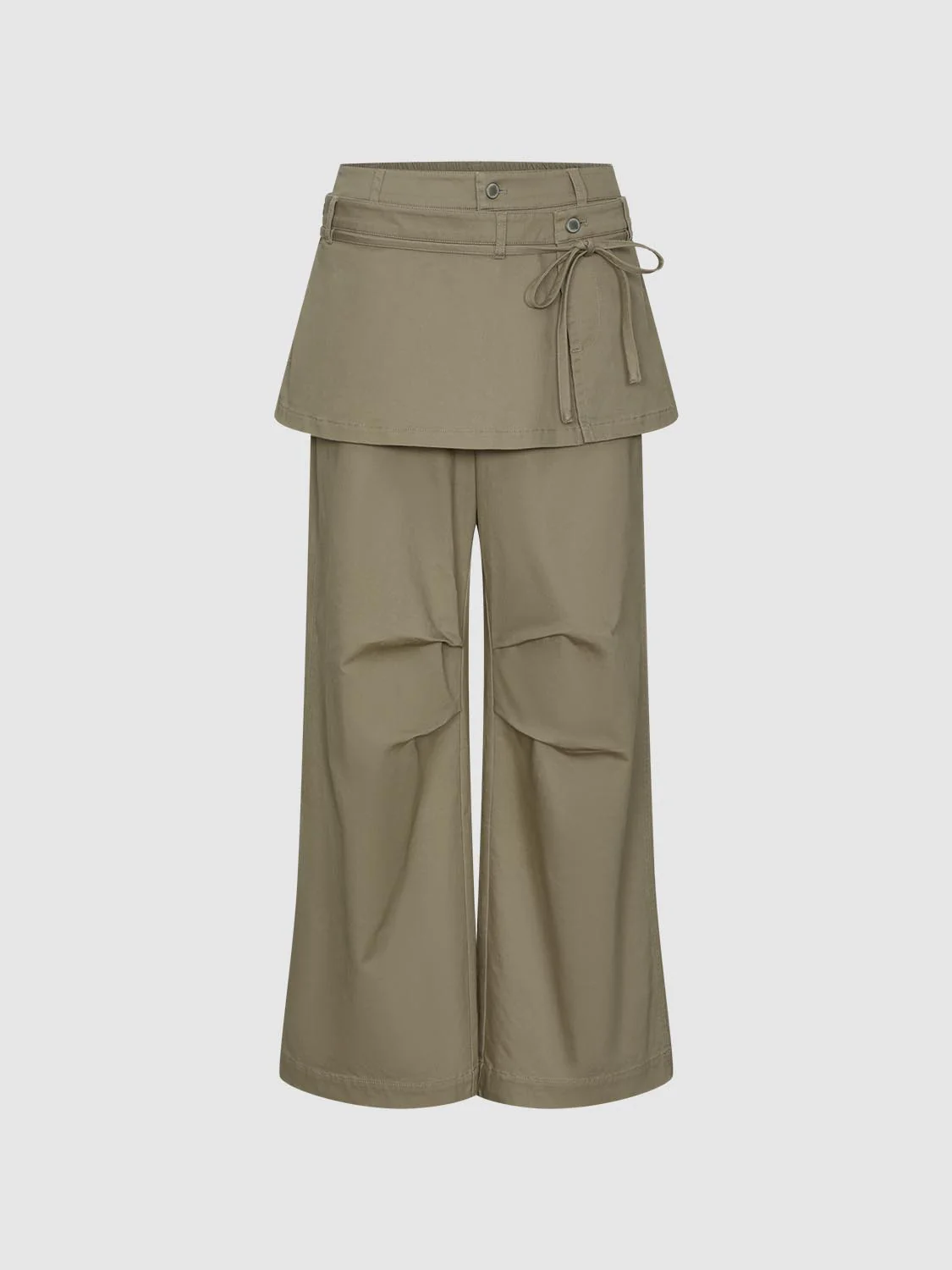 Overlay Detail Wide Leg Pants - Image 2
