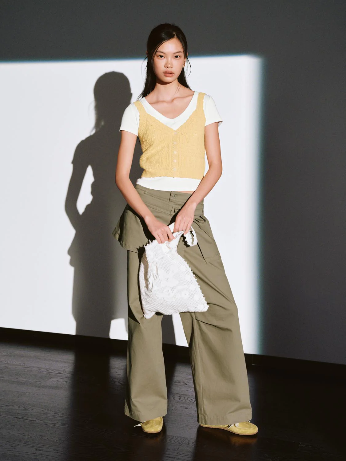 Overlay Detail Wide Leg Pants - Image 5
