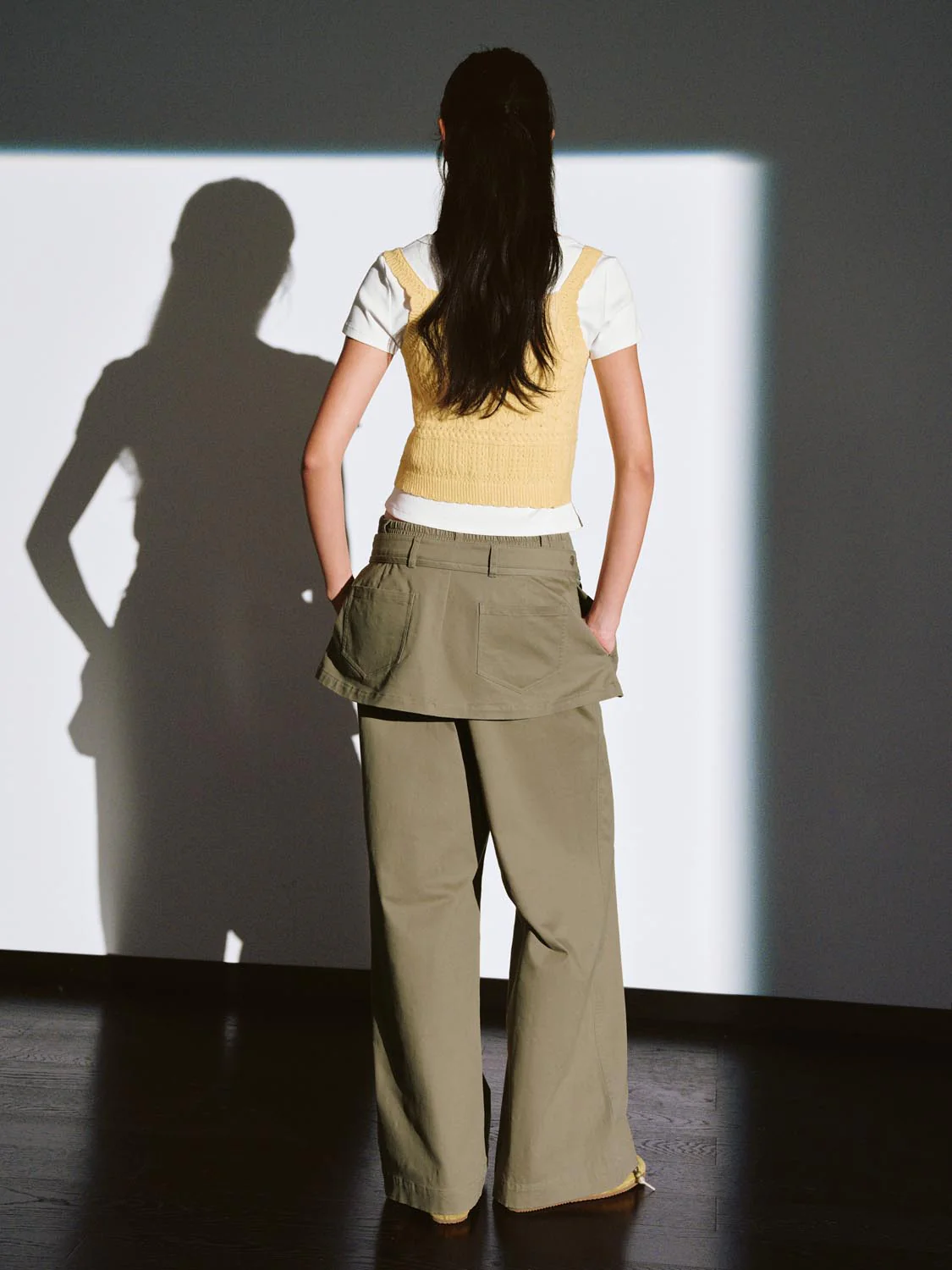 Overlay Detail Wide Leg Pants - Image 6