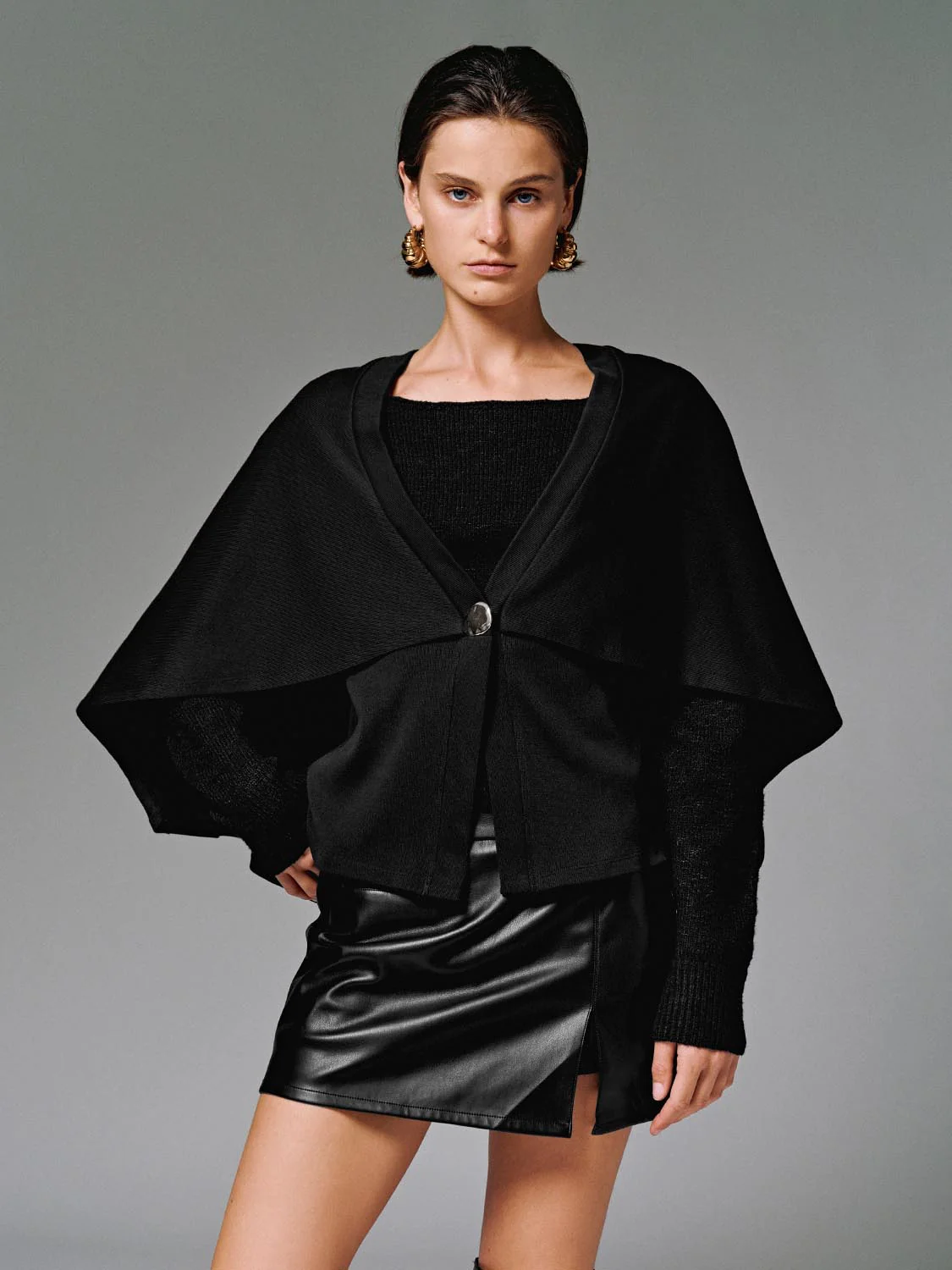 Oversize Button Front Ponchos