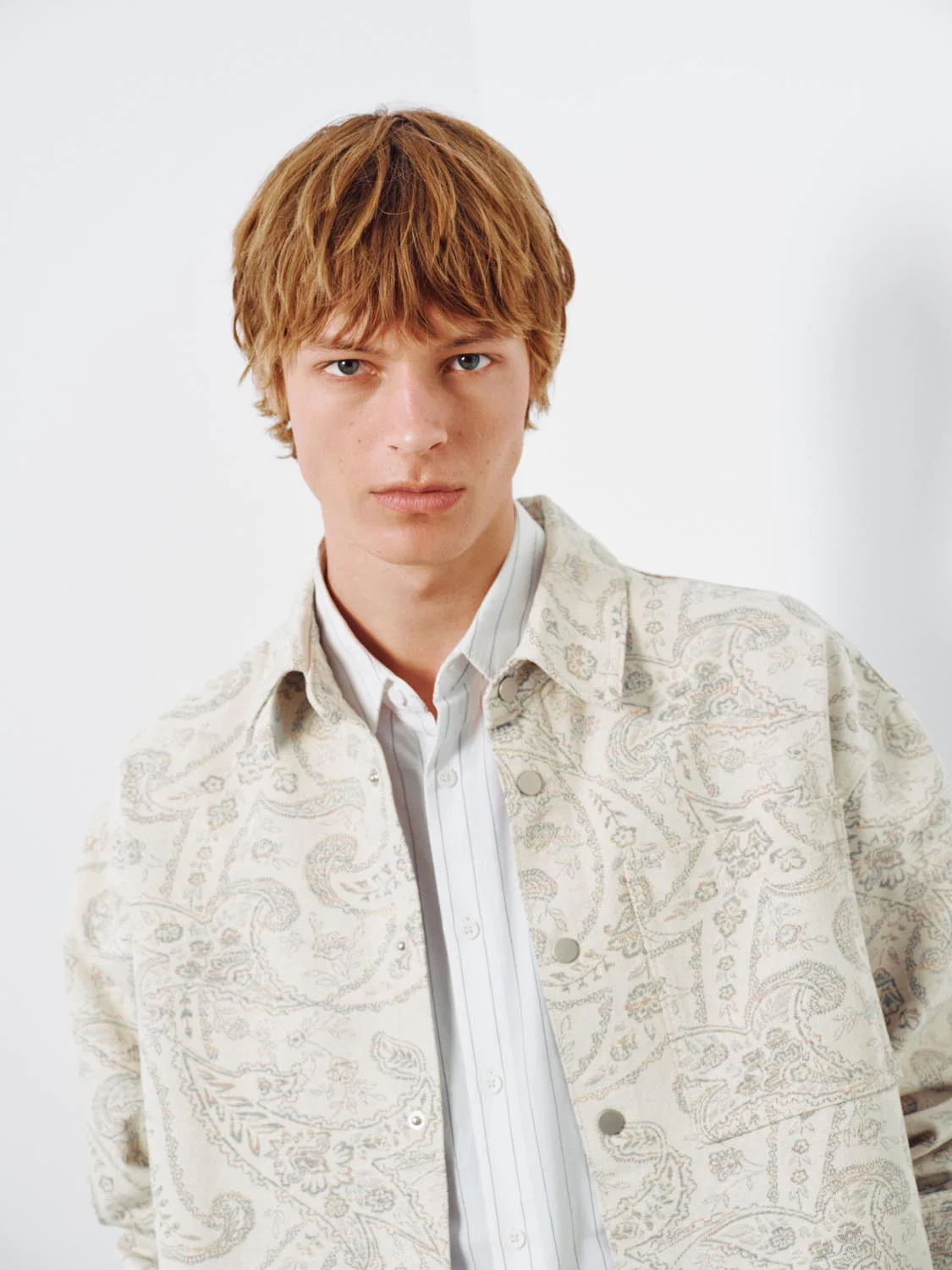 Patch Pocket Printed Denim Shirts - Image 3