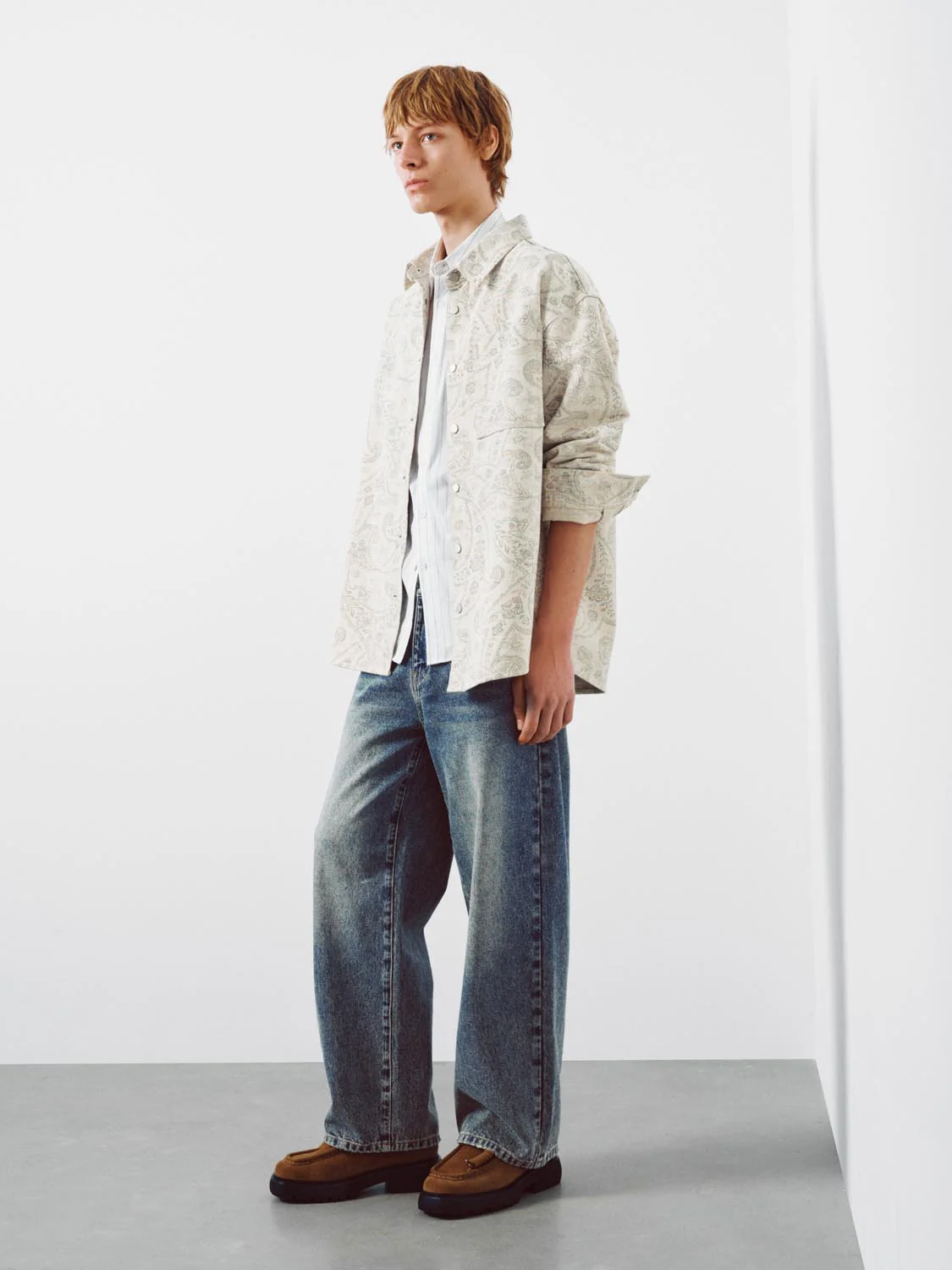 Patch Pocket Printed Denim Shirts - Image 5