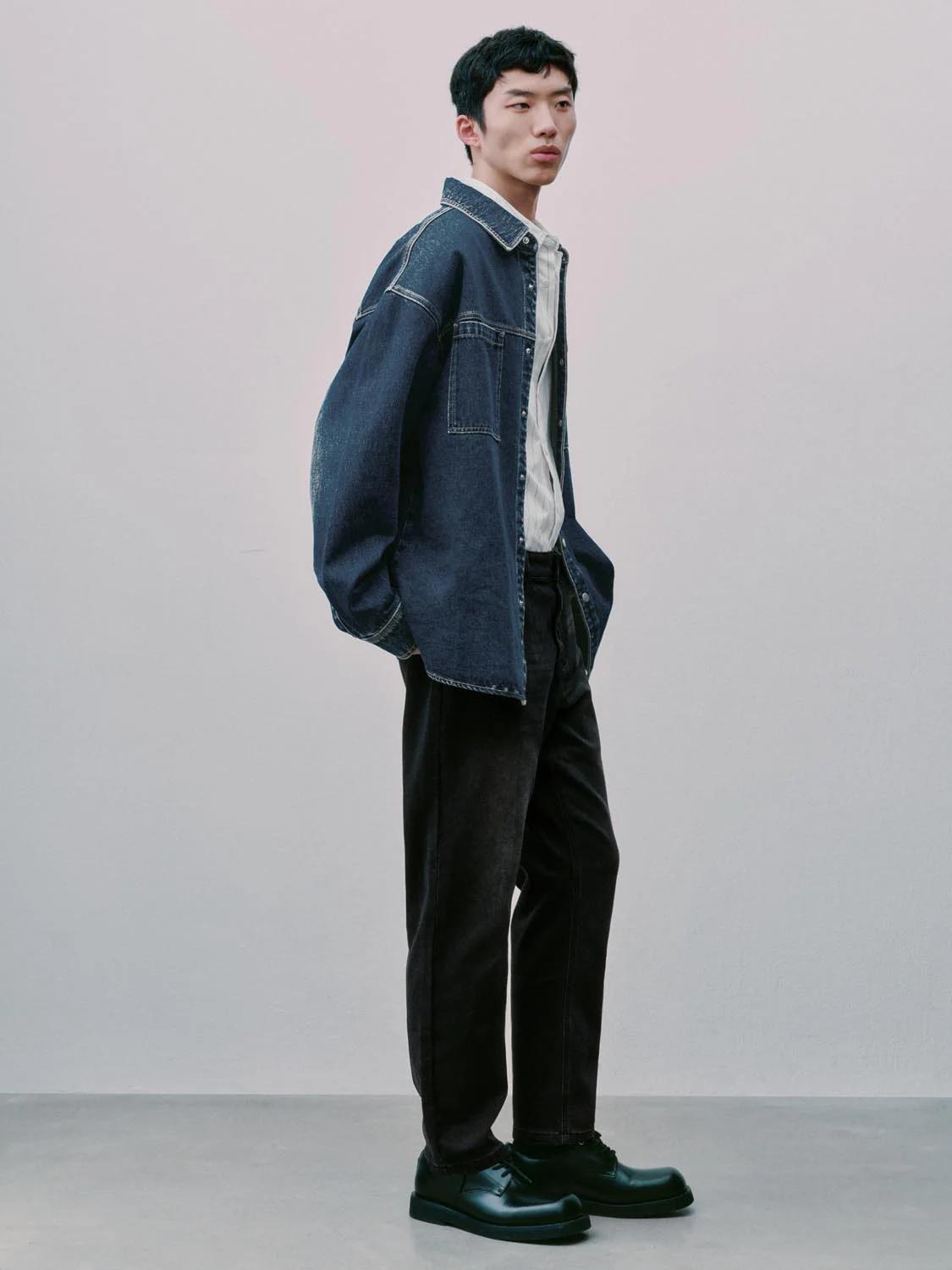 Patch Pocket Stitch Detail Denim Shirts - Image 5