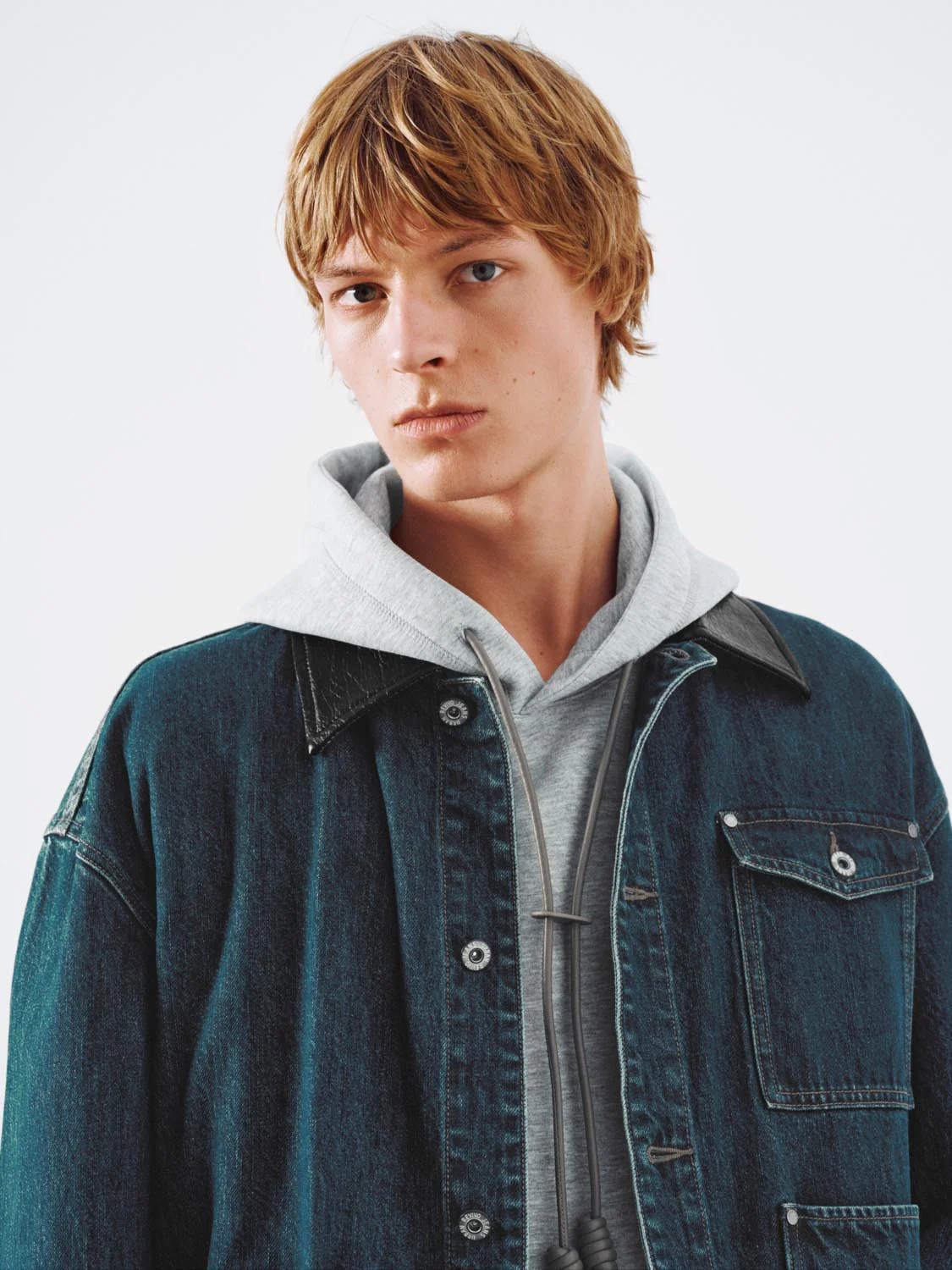 Patch Pockets Collared Denim Jackets - Image 3