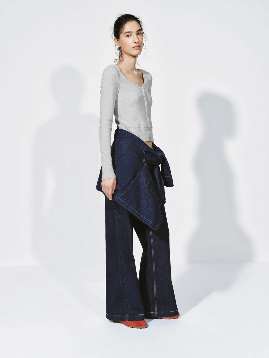 Patch Pockets Flare Leg Jeans - Image 6