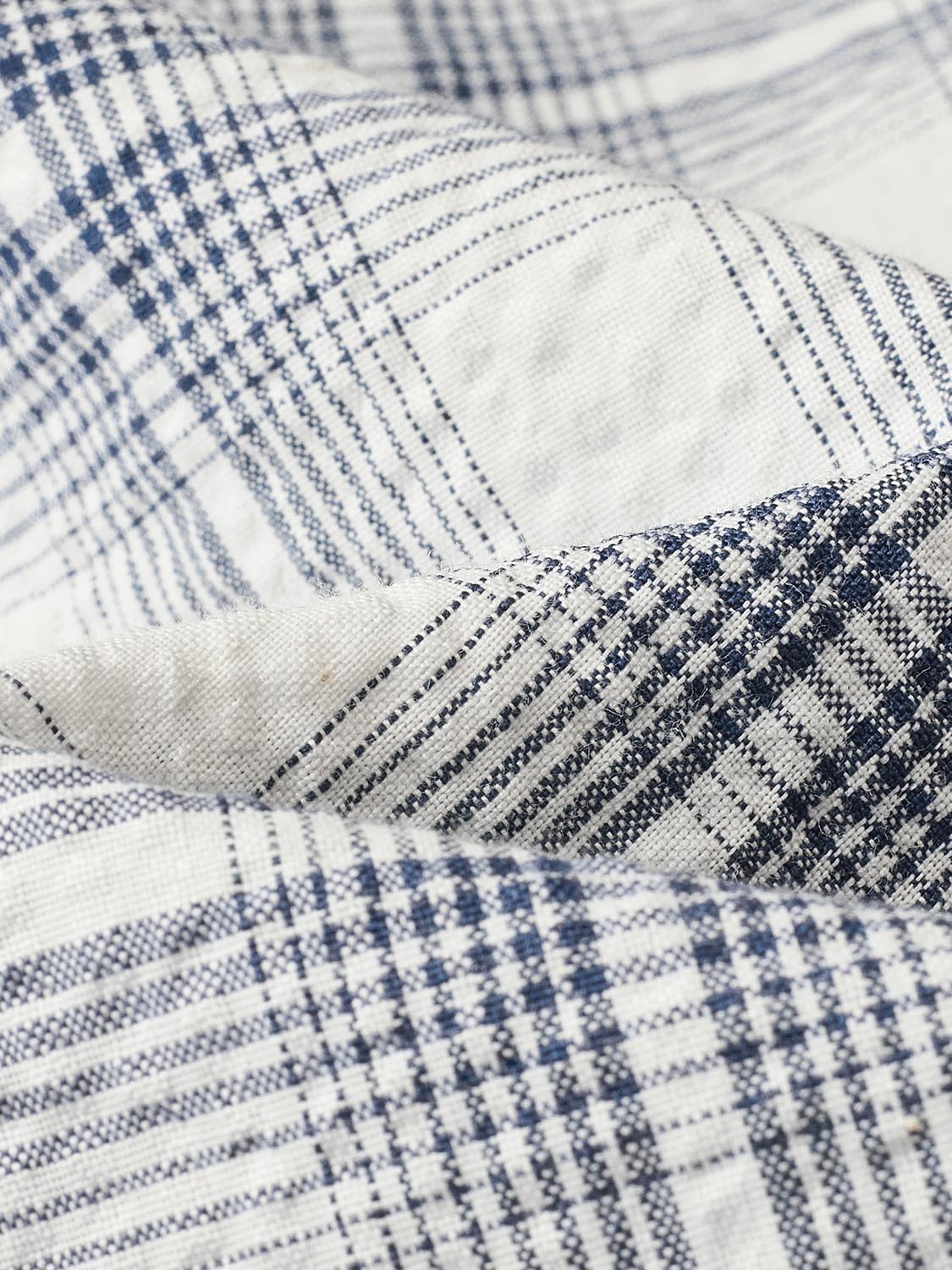 Patchwork Contrast Check Shirts - Image 8