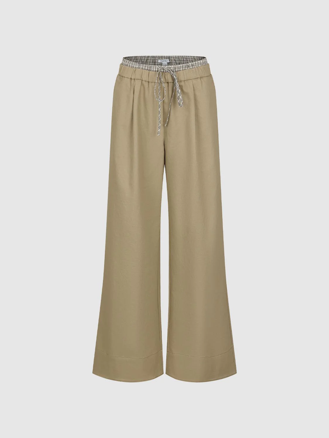 Patchwork Plaid Wide-Leg Pants - Image 2
