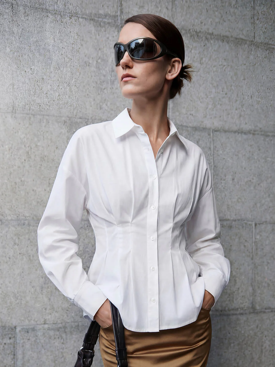 Pleated Nipped Waist Shirts