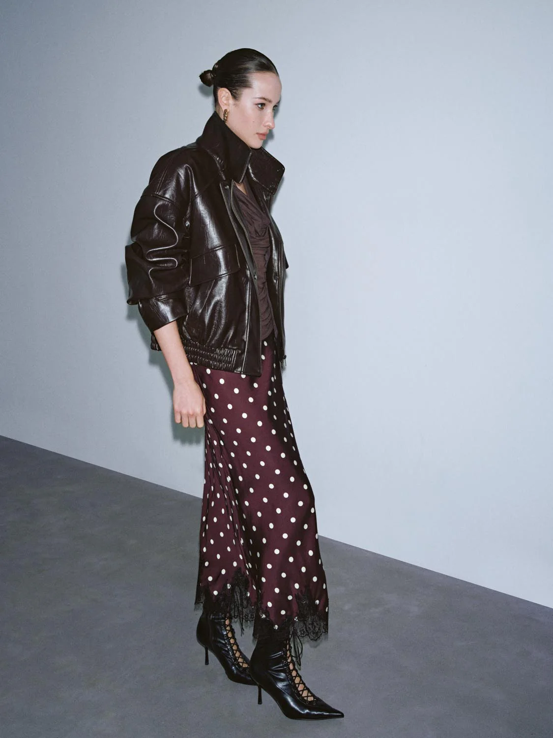 Polka Dotted Fishtail Maxi Skirts - Image 6