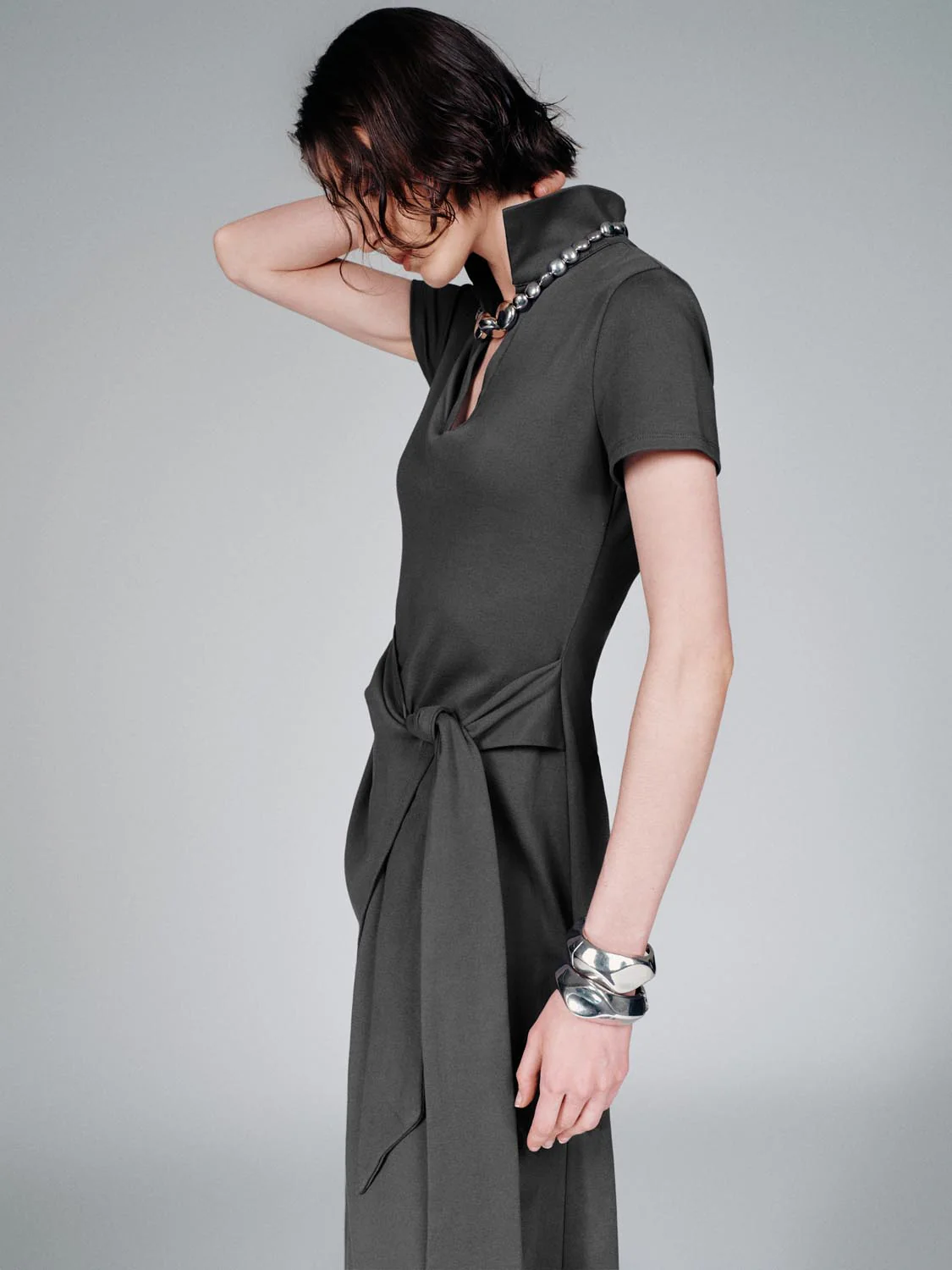 Polo Neck A-Line Midi Dresses - Image 2